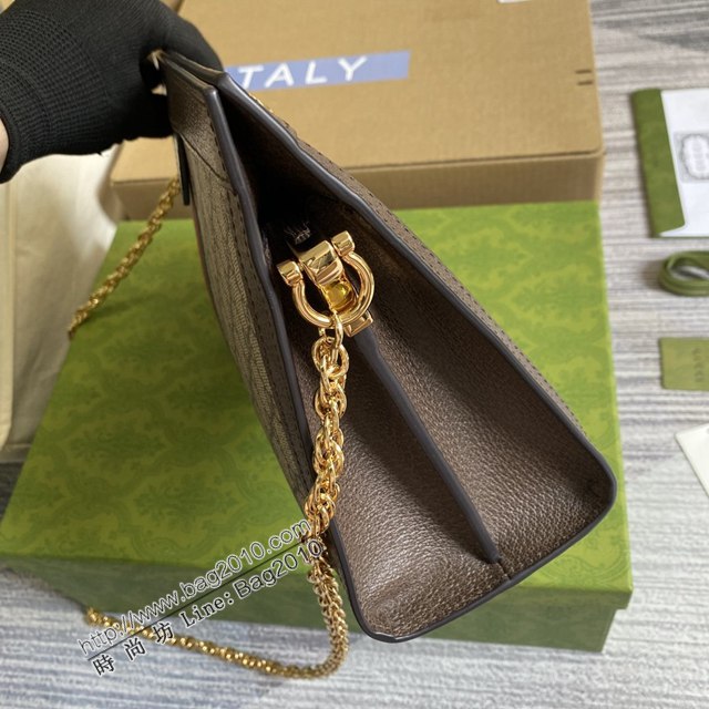 Gucci新款原廠皮女包 古馳Ophidia系列大號鏈條包 Gucci大號嵌花織帶條紋女包 503876  ydg3106